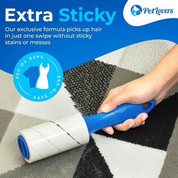 PetLovers Extra Sticky Lint Roller Mega Value Set 450 Sheets for Pet Hair Removal, Dog and Cat Lint Remover 5 Pack - Image 2