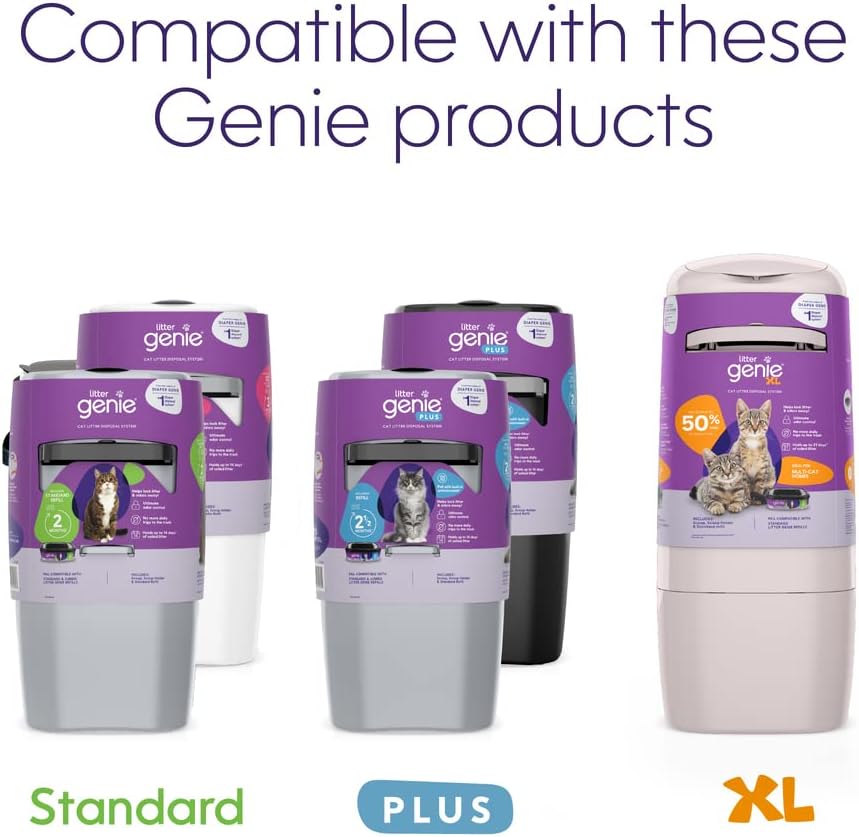 Litter Genie Refill Bags (4-Pack) | Multi-Layers of Odor-Barrier Technology | 1 Square Refill Cartridge Lasts Up to 2 Months Per Cat - Image 5